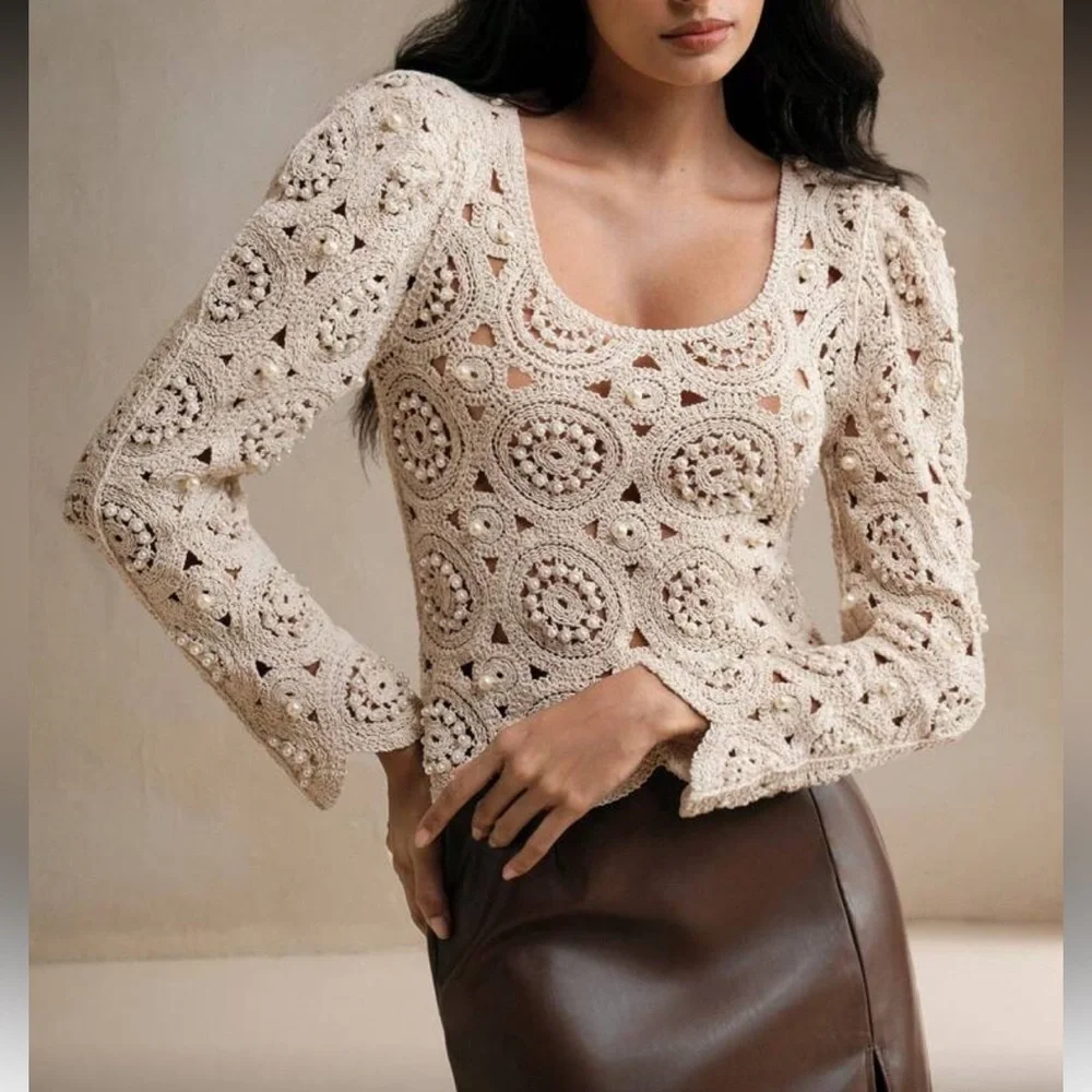 Elegant Crochet Lace Top